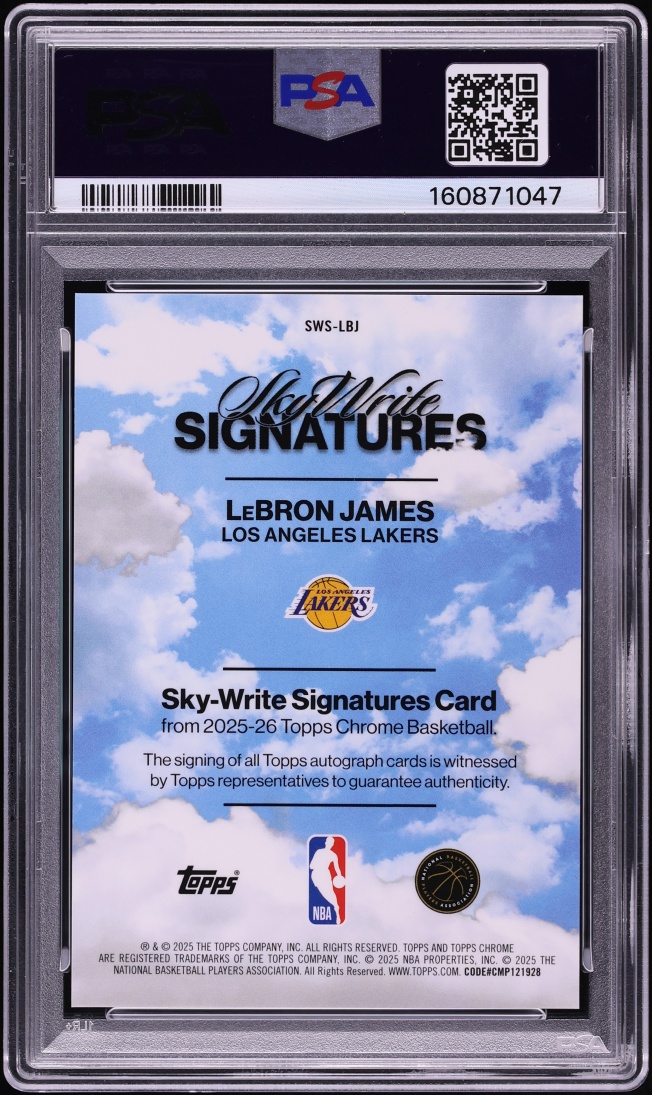 2025 Topps Chrome Sky Write Geometric LeBron James AUTO #SWS-LBJ PSA 10 GEM MINT