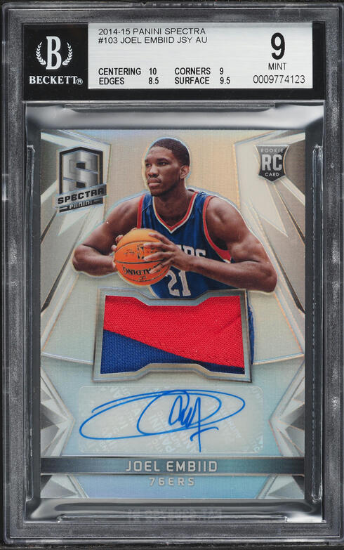 2014 National Treasures Joel Embiid ROOKIE PATCH AUTO DNA 10 /99