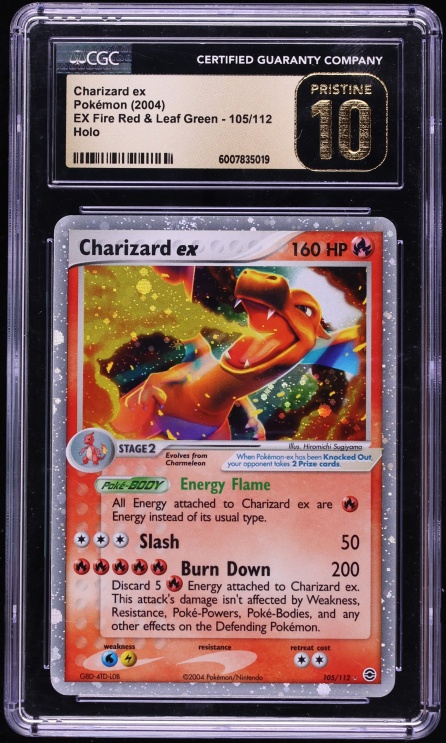 2004 Pokemon EX Fire Red & Leaf Green Holo Charizard ex #105 CGC 10 PRISTINE