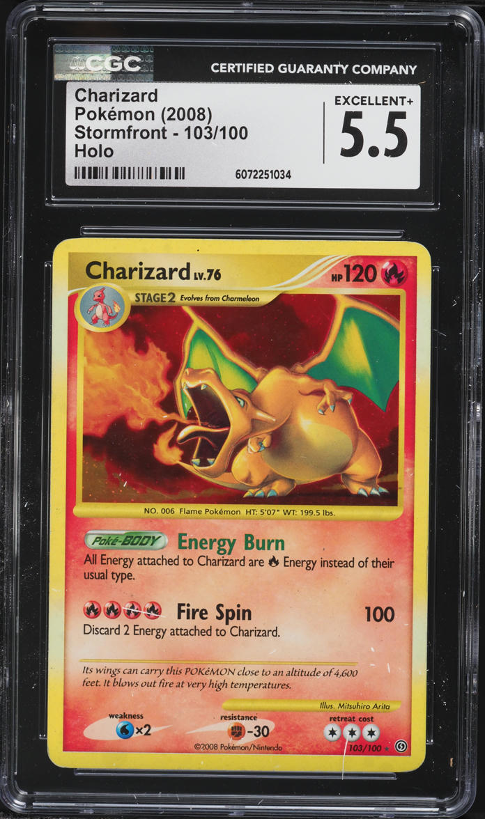 2008 Pokemon Diamond & Pearl Stormfront Holo Charizard #103 CGC 5.5 EX+ ...