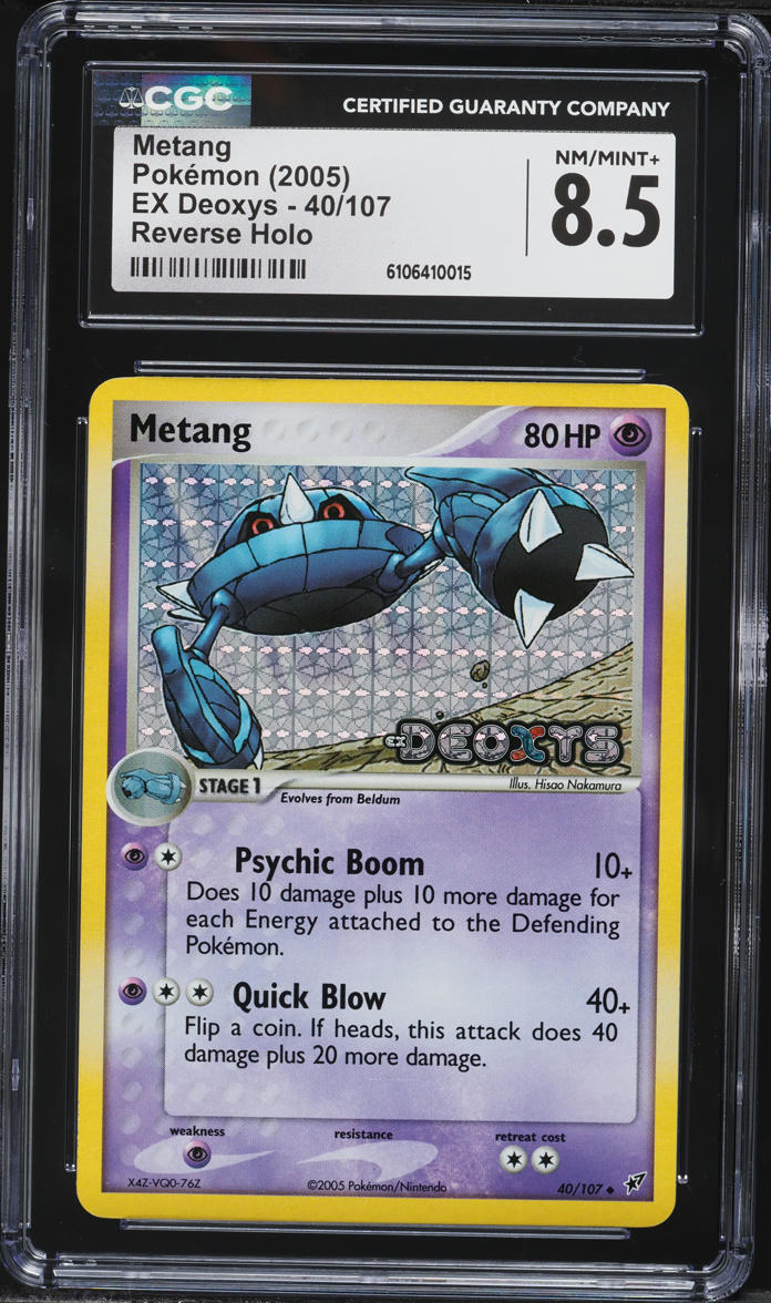 2005 Pokemon EX Deoxys Reverse Holo Metang #40 CGC 8.5 NM-MT+