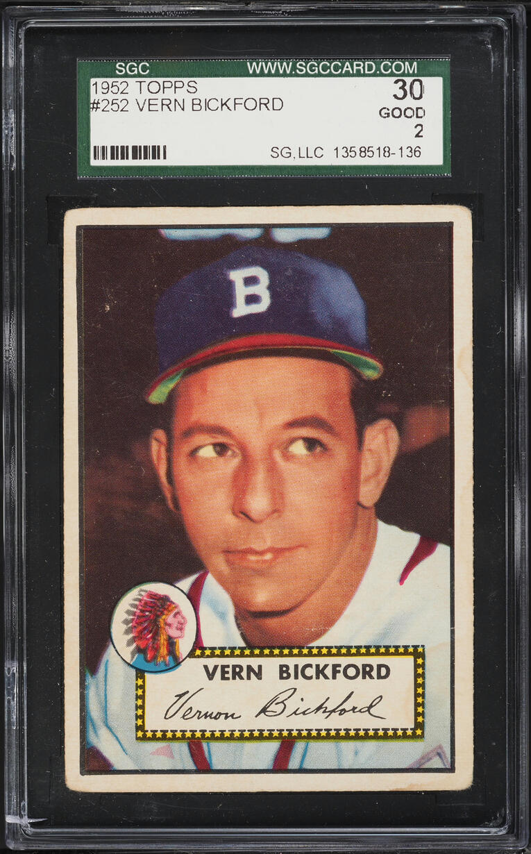 1952 Topps Vern Bickford #252 SGC 2 GD