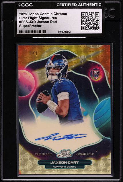 2025 Topps Chrome Cosmic First Flight Superfractor Jaxson Dart