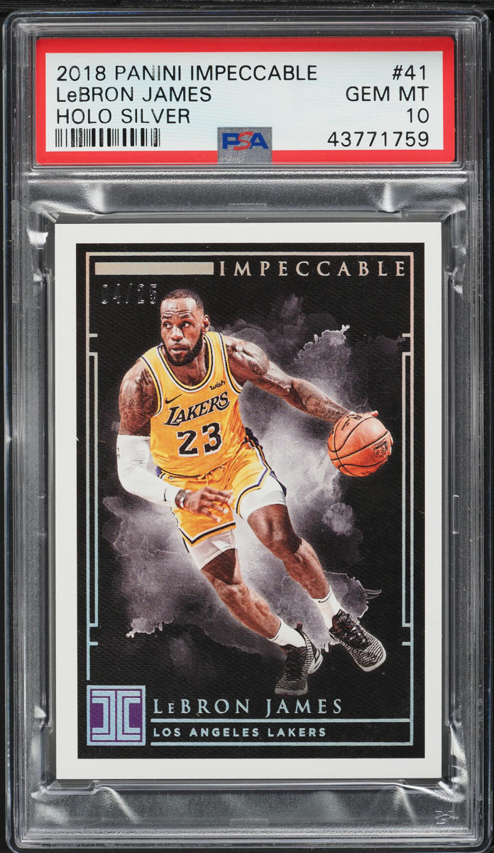 2018 Panini Impeccable Holo Silver LeBron James /25 #41 PSA 10 GEM MINT