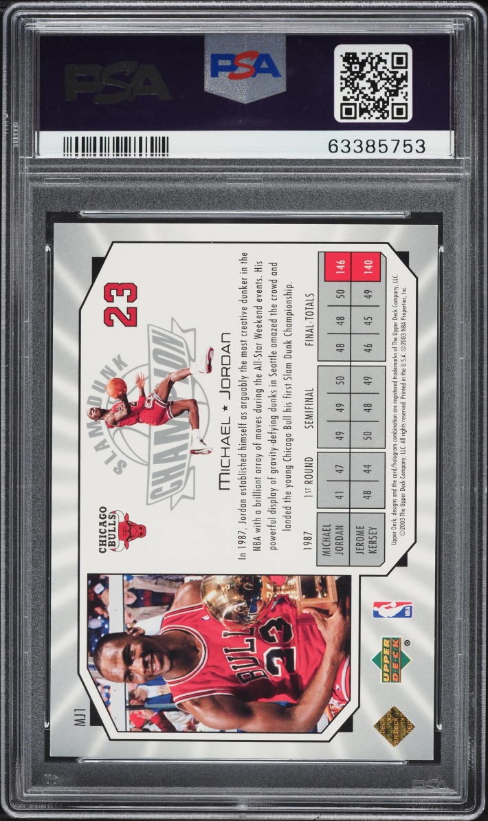 2003 Upper Deck All-Star Weekend Promo Michael Jordan /1987 #MJ1 PSA 10 GEM MINT