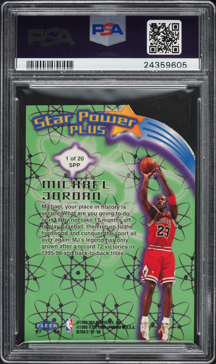 1997 Ultra Star Power Plus Die-Cut Michael Jordan #1 PSA 10 GEM MINT
