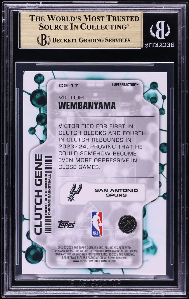 2025 Topps Chrome Clutch Gene Superfractor Victor Wembanyama 1/1 #CG17 BGS 9.5 GEM MINT