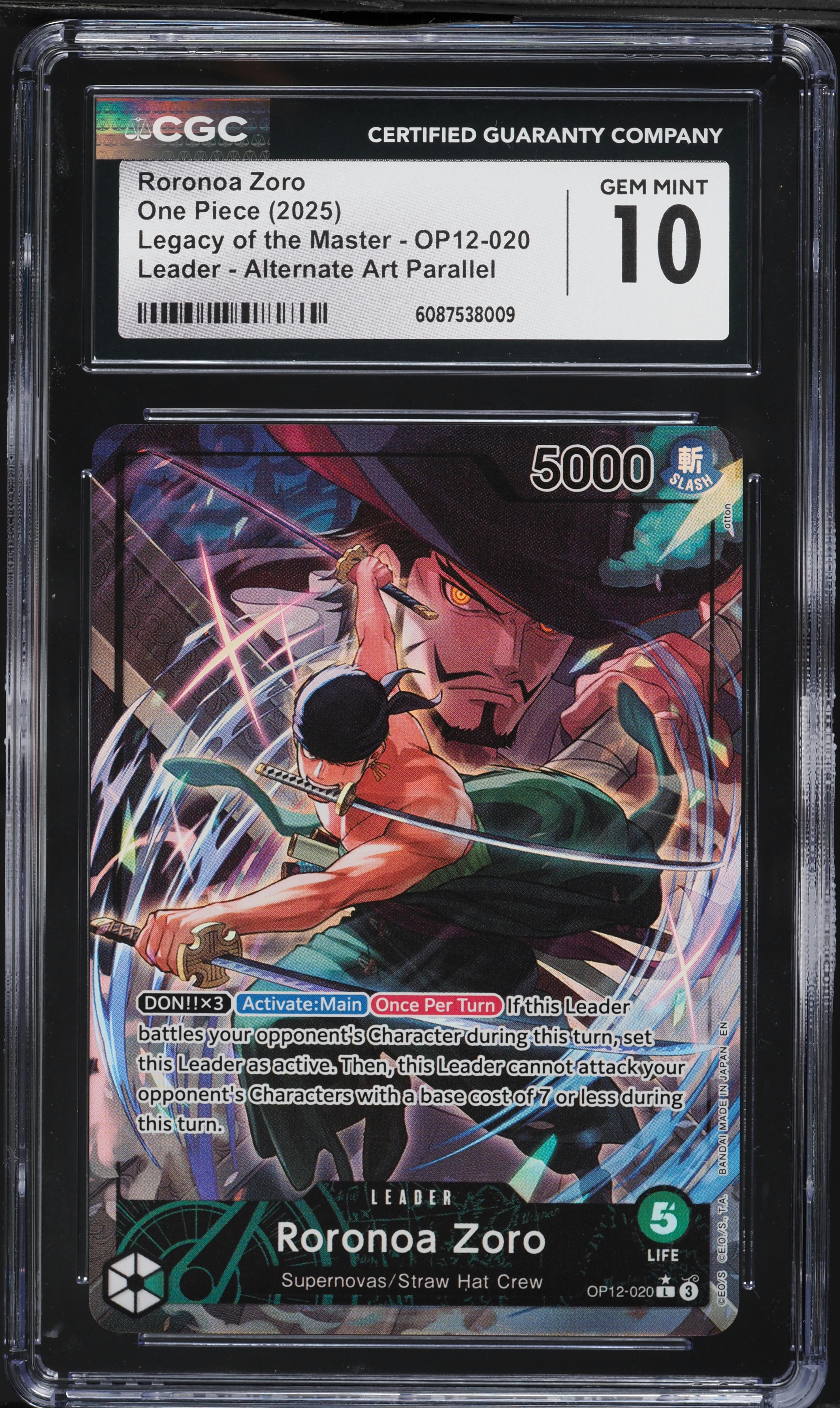 2025 One Piece Legacy Of Master Alt Art Roronoa Zoro #OP12