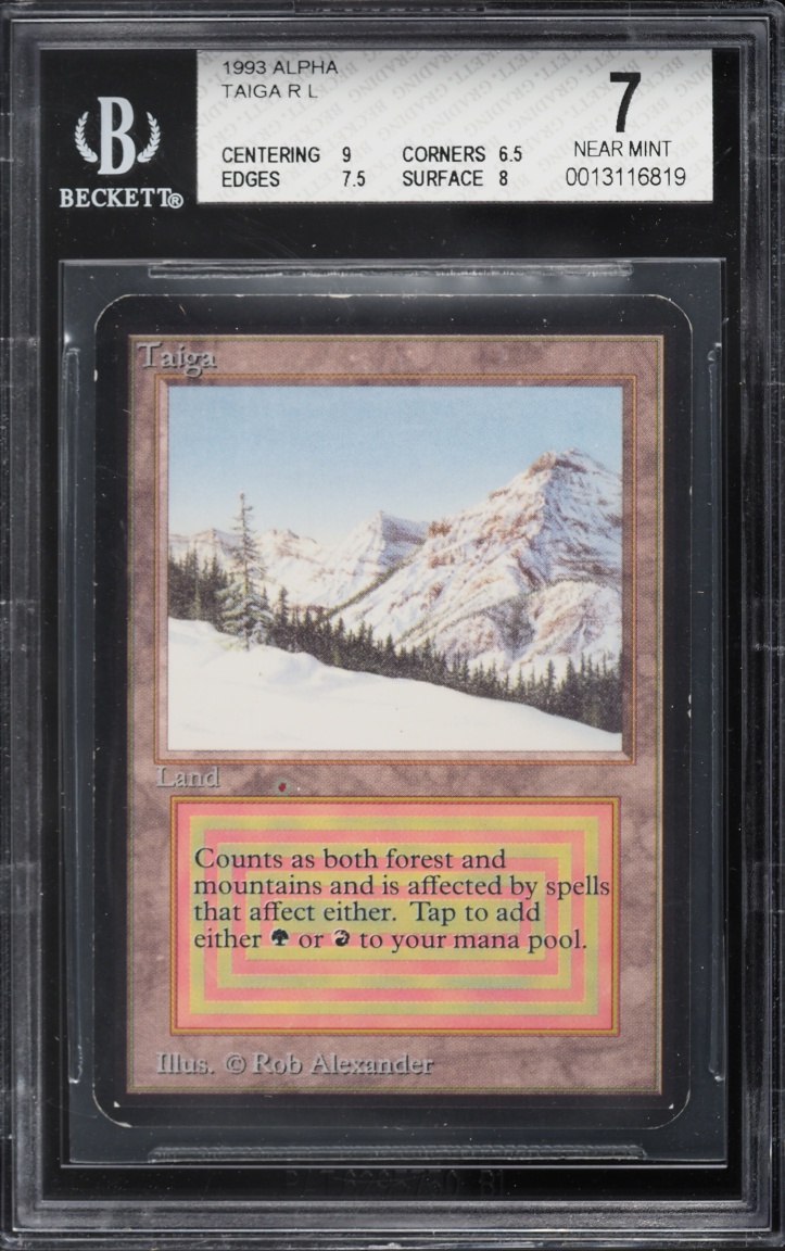 1993 Magic The Gathering MTG Alpha Dual Land Taiga BGS 7 NRMT
