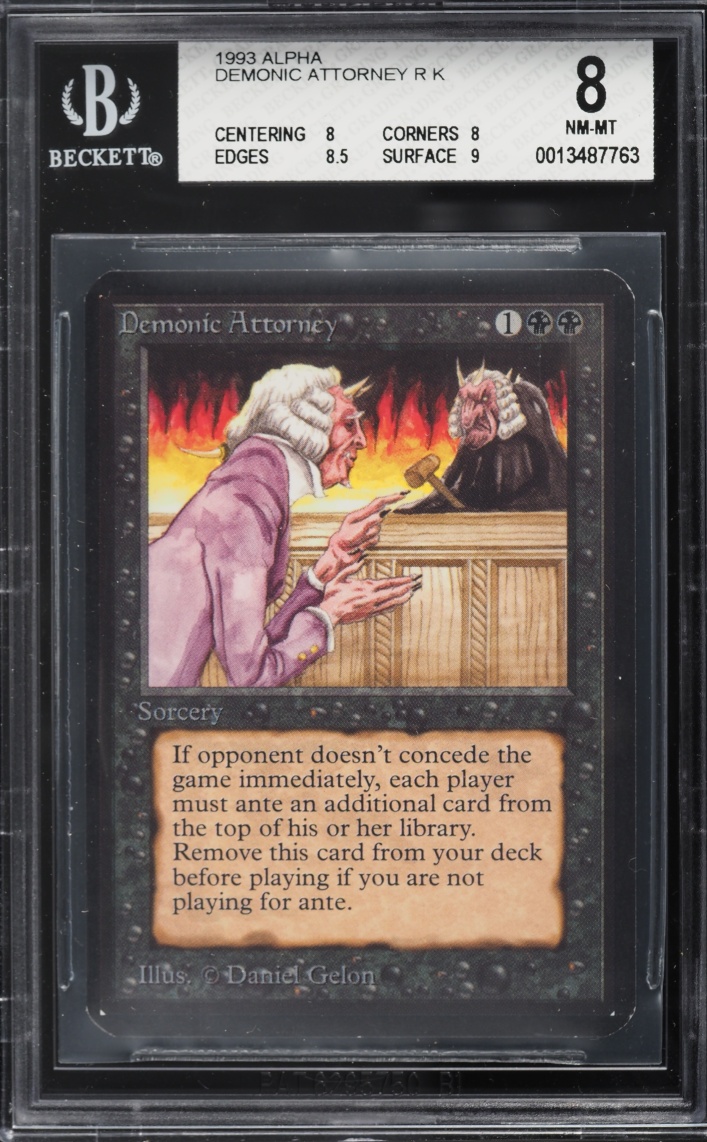1993 Magic The Gathering MTG Alpha Demonic Attorney BGS 8 NM-MT