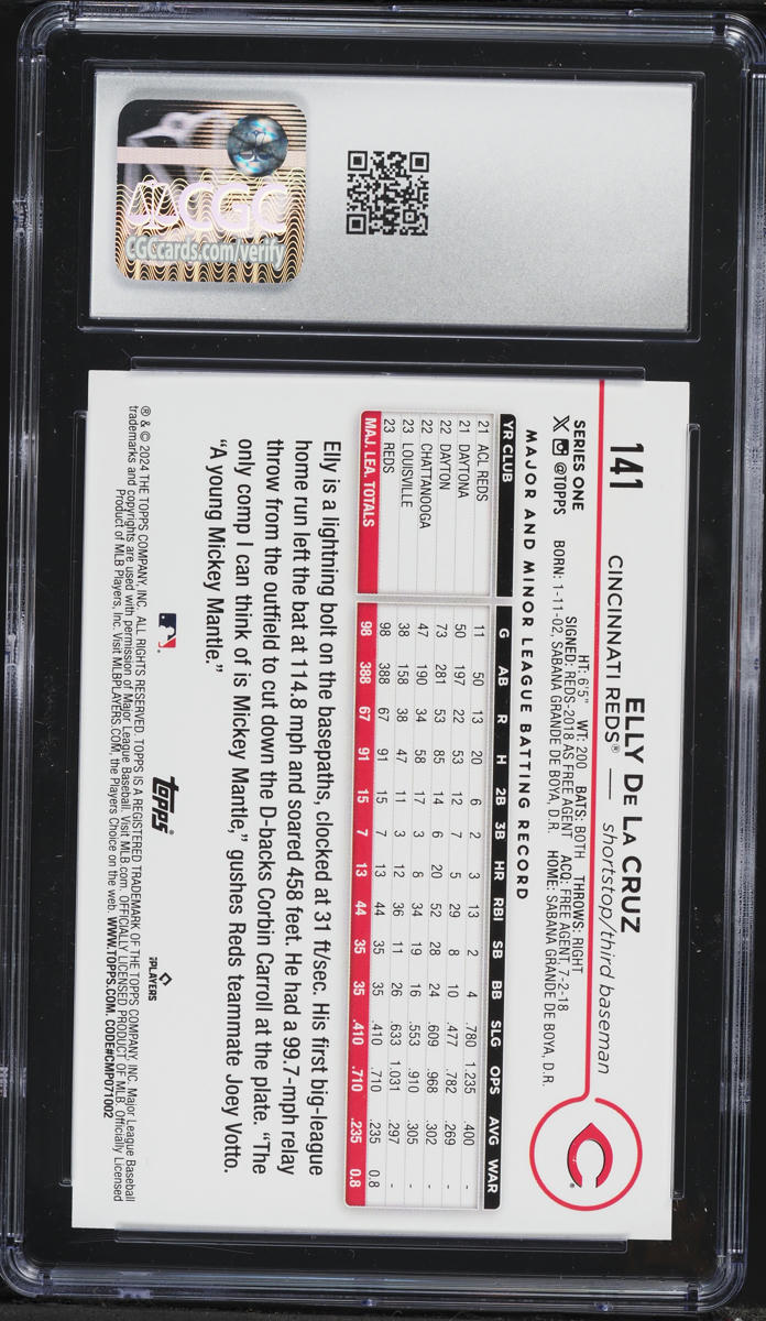 2024 Topps Rainbow Foil Elly De La Cruz ROOKIE #141 CGC 9 MINT