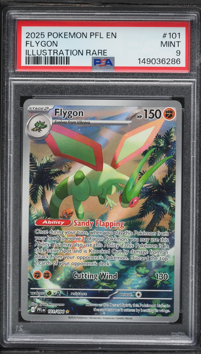 2025 Pokemon Mega Evolution Phantasmal Flames IR Flygon #101 PSA 9 MINT