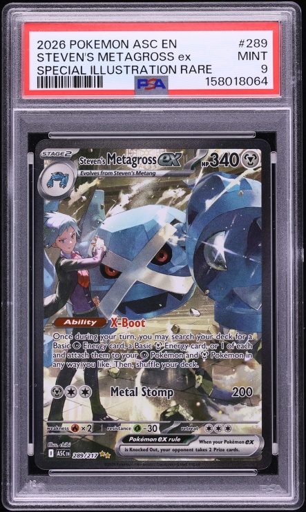 2026 Pokemon Mega Evolution Ascended Heroes SIR Steven's Metagross ex #289 PSA 9 MINT
