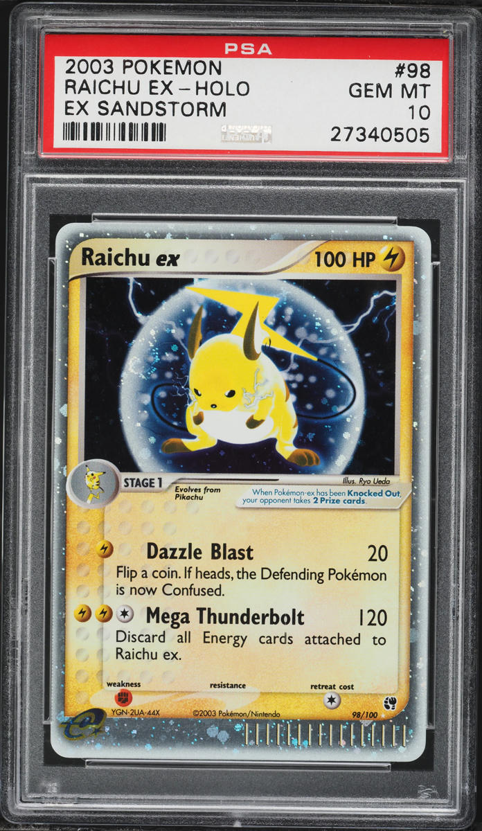 2003 Pokemon EX Sandstorm Holo Raichu EX #98 PSA 10 GEM MINT