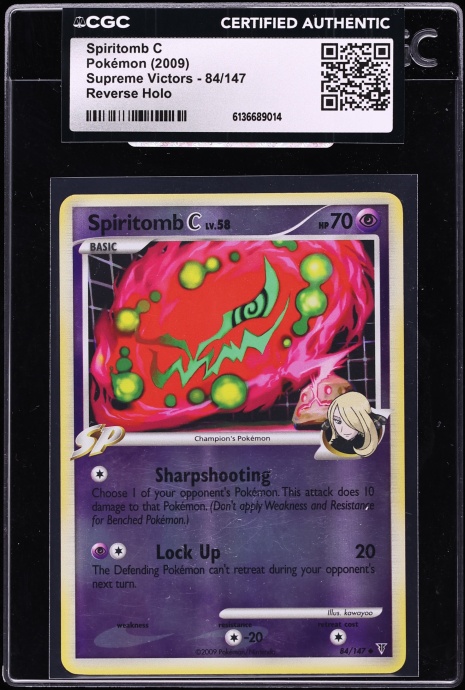 2009 Pokemon Platinum Supreme Victors Reverse Holo Spiritomb C #84 CGC AUTH