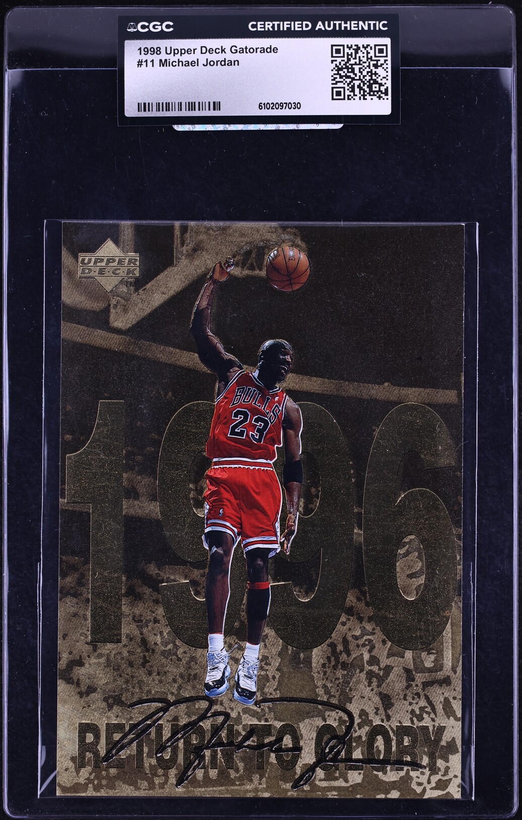 1998 Upper Deck Gatorade Michael Jordan #11 CGC AUTH