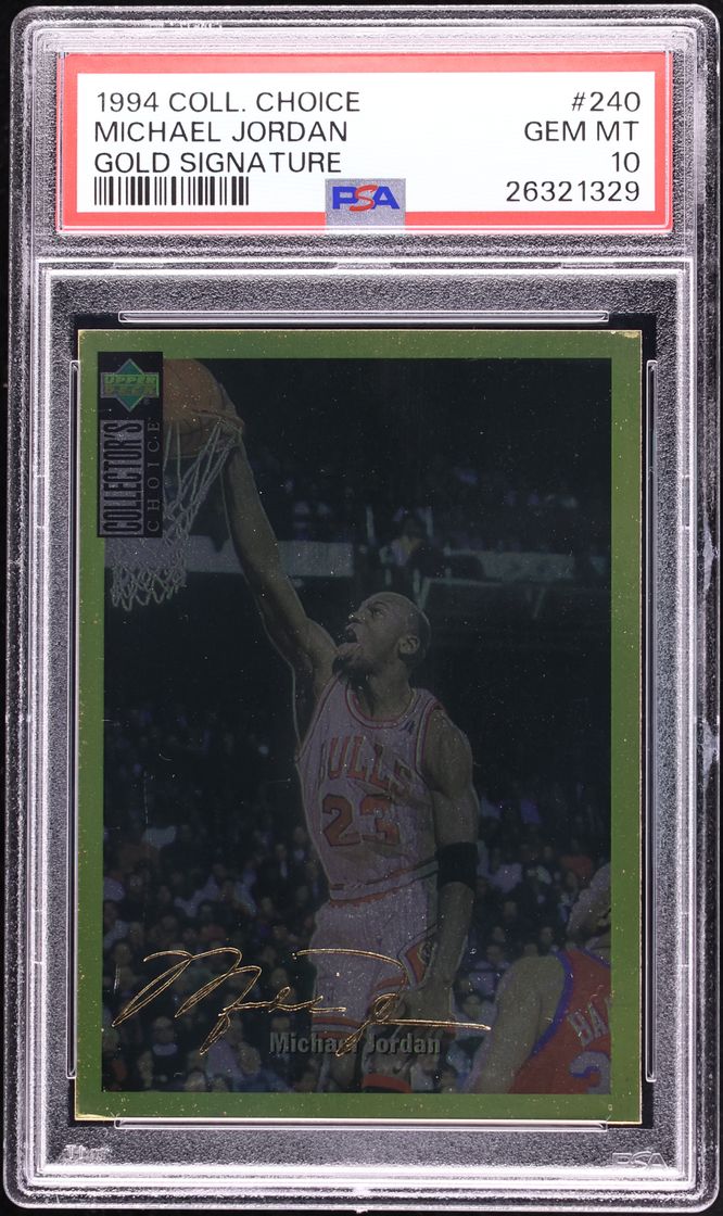 1994 Collector's Choice Gold Signature Michael Jordan #240 PSA 10 GEM MINT - Photo 1