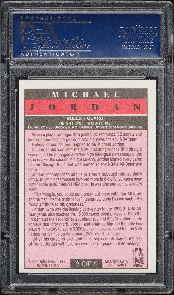 1991 Fleer Pro-Visions Michael Jordan #2 PSA 10 GEM MINT