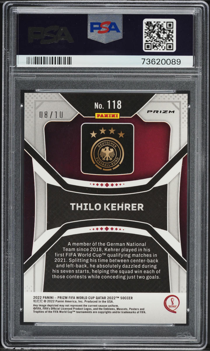 2022 Panini Prizm World Cup Qatar Gold Thilo Kehrer /10 #118 PSA 9 MINT