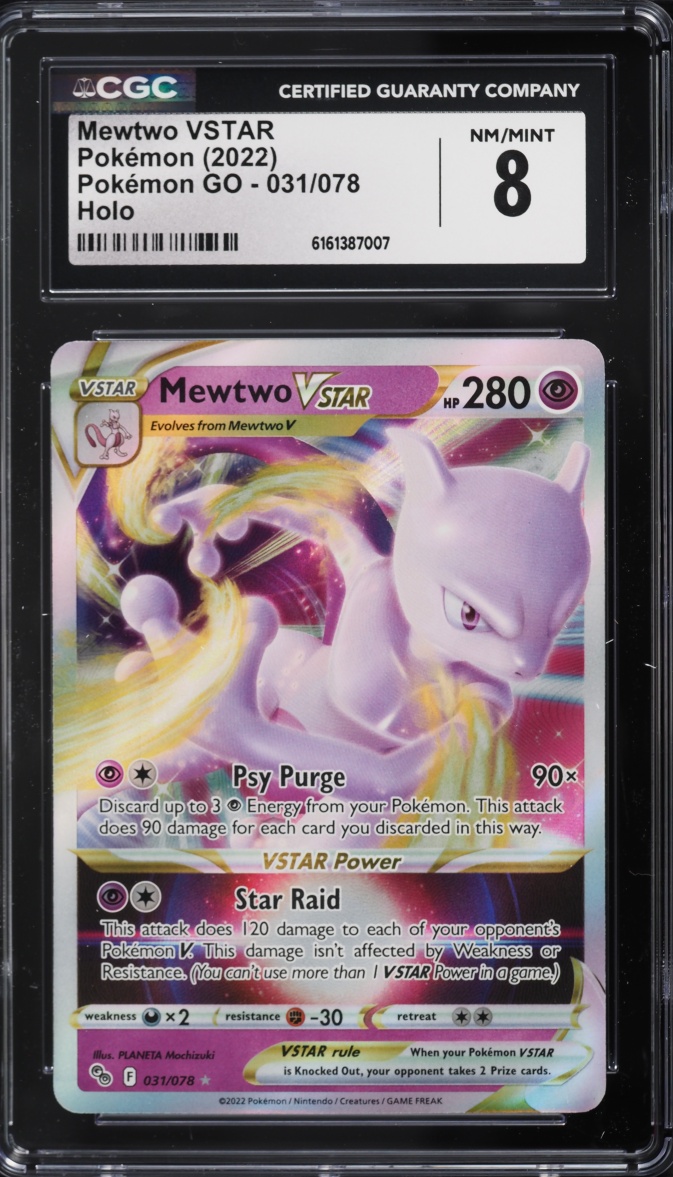2022 Pokemon Sword & Shield Pokemon GO Holo Mewtwo VSTAR #31 CGC 8 NM-MT