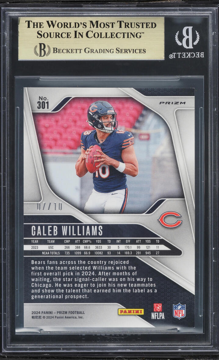2024 Panini Prizm Gold Caleb Williams ROOKIE /10 #301 BGS 9.5 GEM MINT