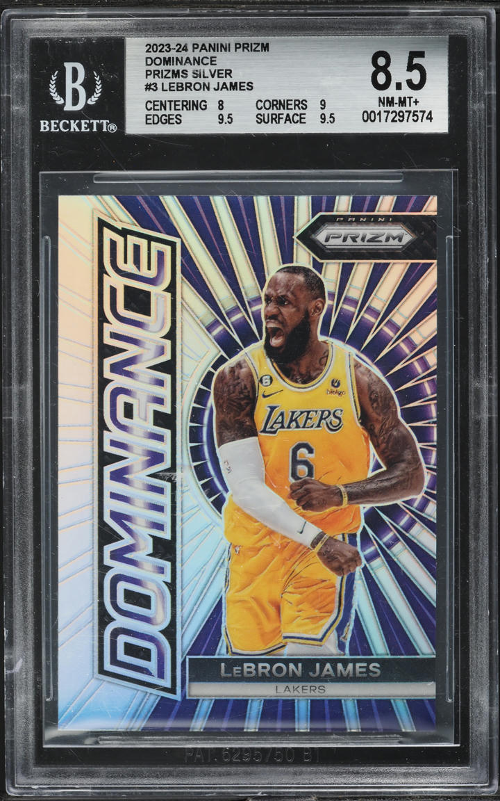 2023 Panini Prizm Dominance Silver LeBron James #3 BGS 8.5 NM-MT+