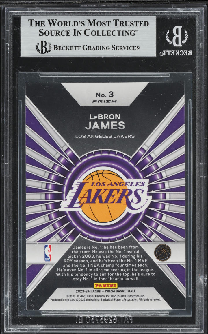 2023 Panini Prizm Dominance Silver LeBron James #3 BGS 8.5 NM-MT+