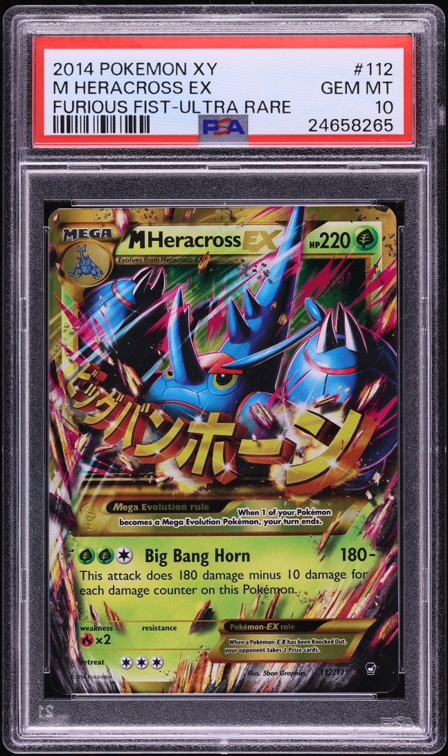 2014 Pokemon XY Furious Fists Holo M Heracross EX #112 PSA 10 GEM MINT