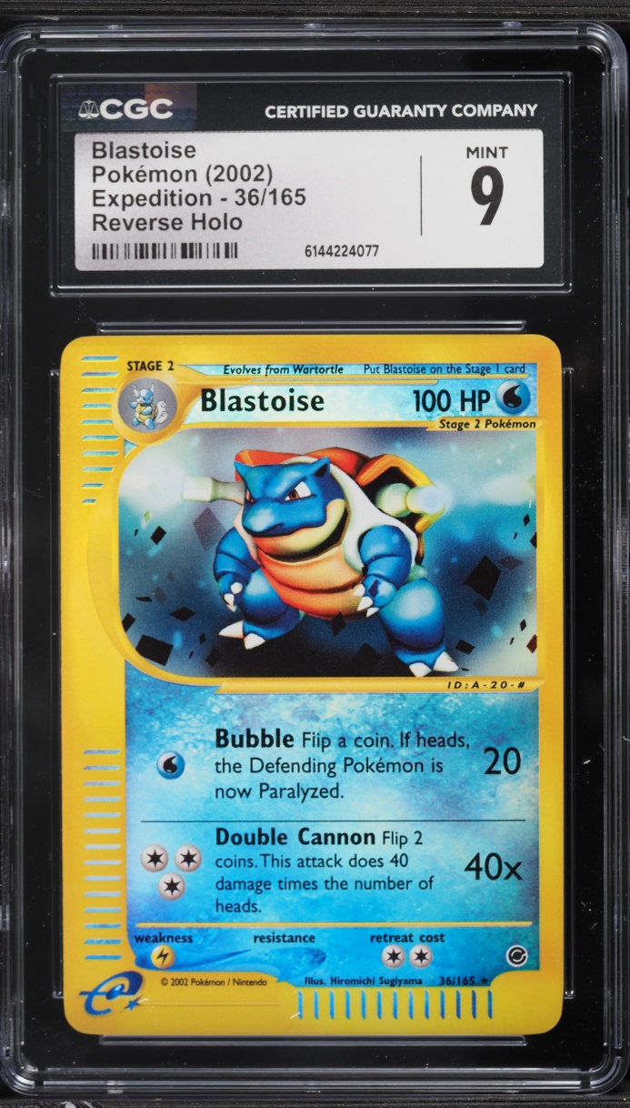 2002 Pokemon Expedition Reverse Holo Blastoise #36 CGC 9 MINT