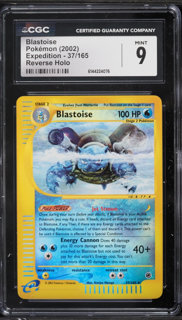 2002 Pokemon Expedition Reverse Holo Blastoise #37 CGC 9 MINT