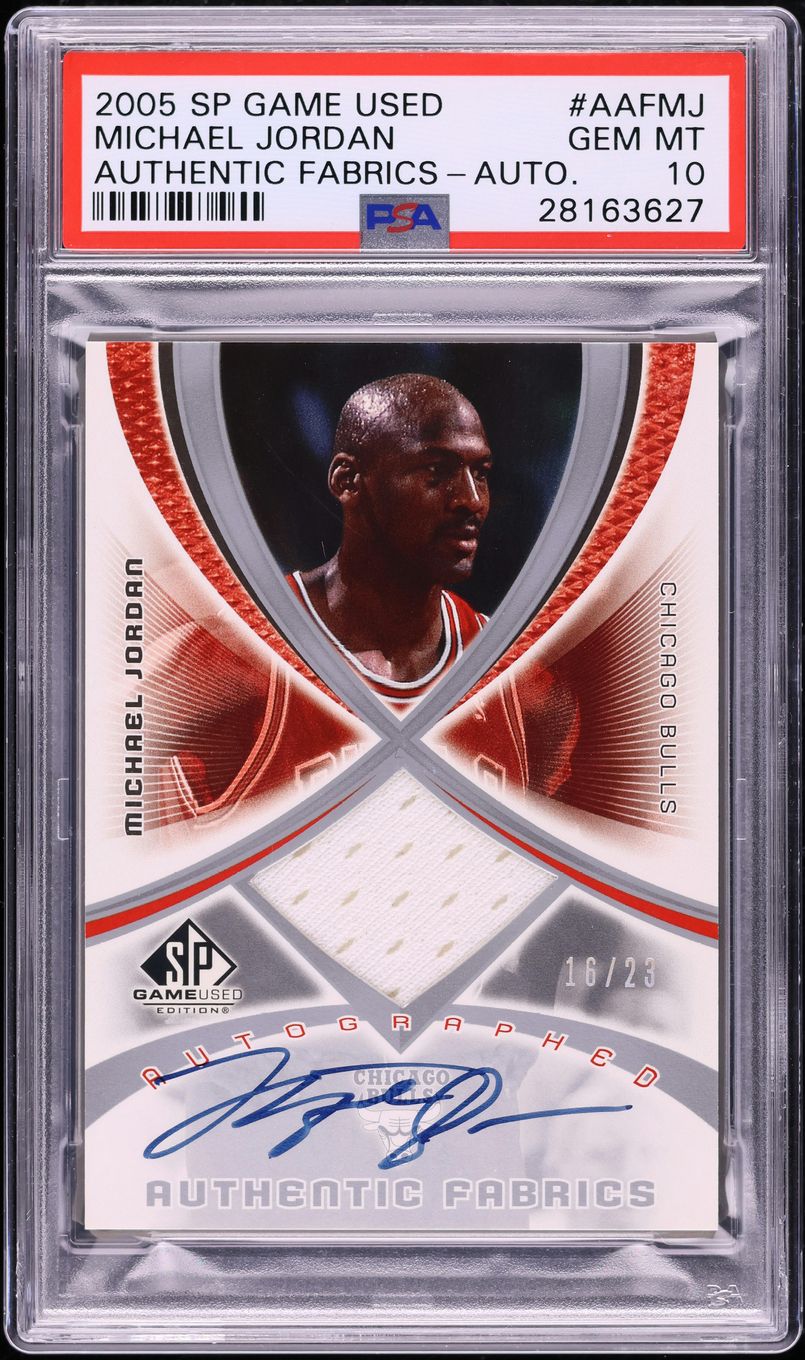 2005 SP Game Used Authentic Fabrics Michael Jordan PATCH AUTO /23 #AAF ...