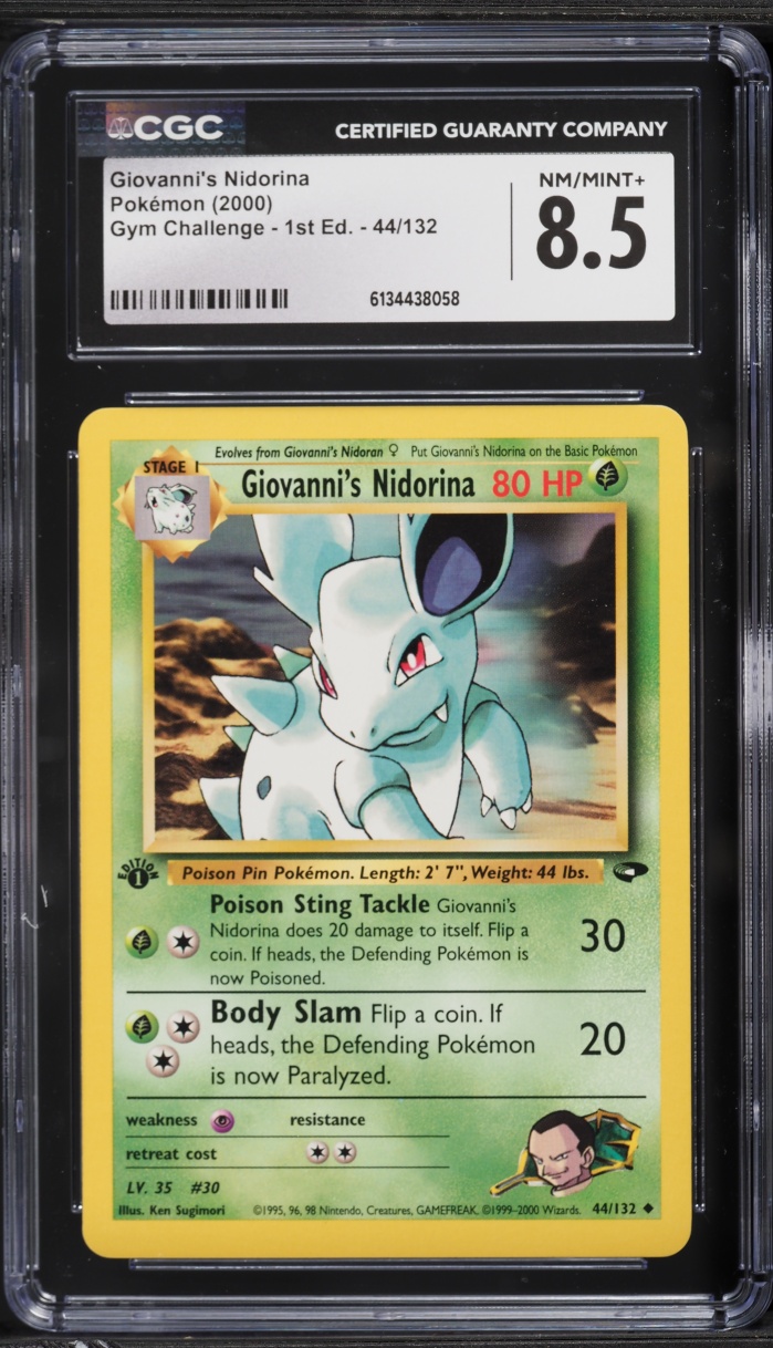 2000 Pokemon Gym Challenge 1st Edition Giovanni's Nidorina #44 CGC 8.5 NM-MT+