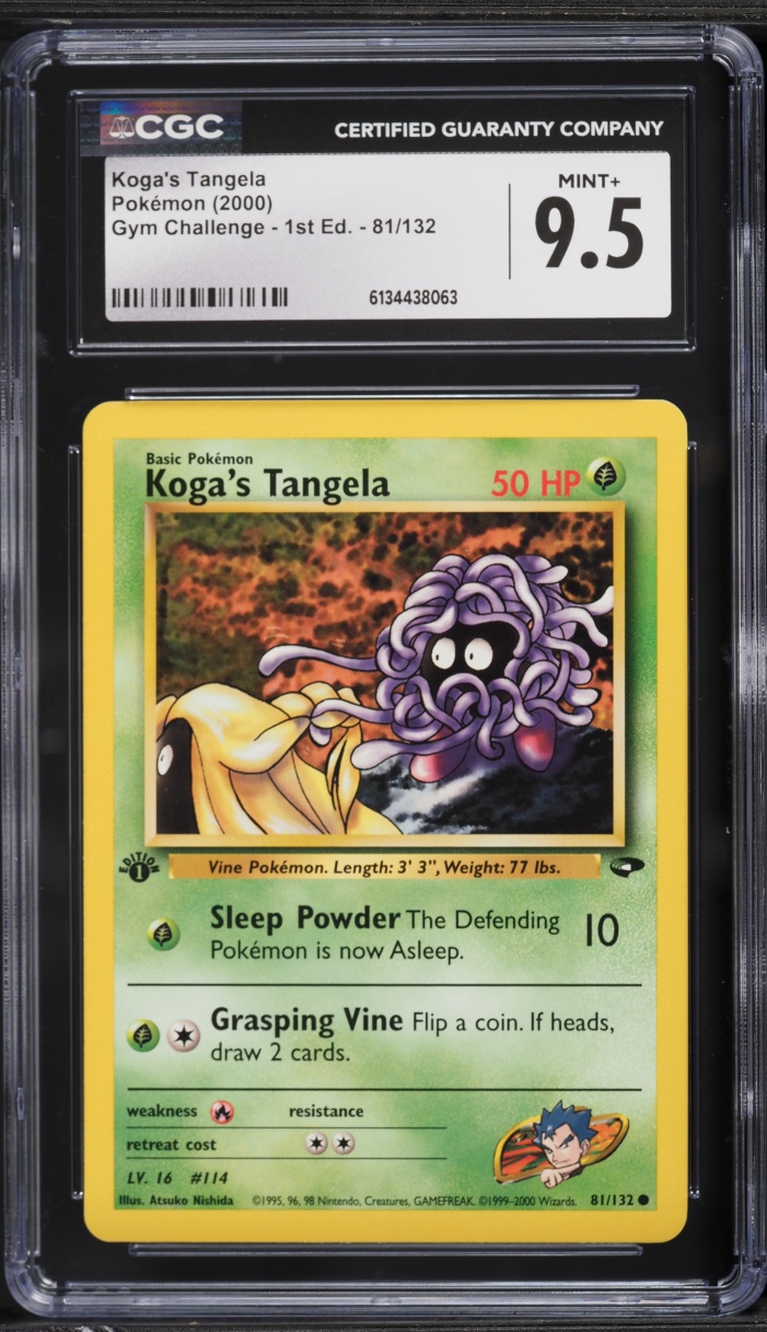 2000 Pokemon Gym Challenge 1st Edition Koga's Tangela #81 CGC 9.5 MINT+
