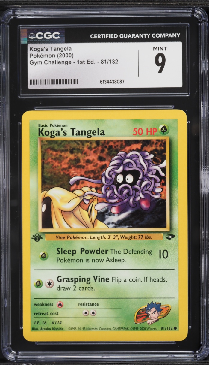 2000 Pokemon Gym Challenge 1st Edition Koga's Tangela #81 CGC 9 MINT