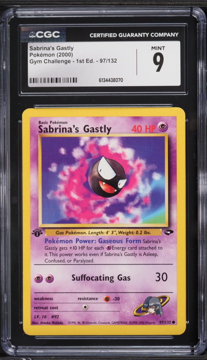2000 Pokemon Gym Challenge 1st Edition Sabrina's Gastly #97 CGC 9 MINT