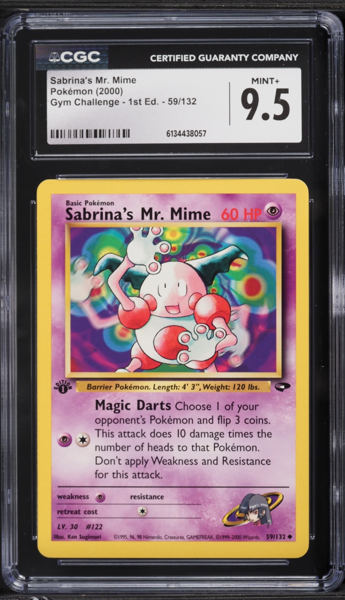 2000 Pokemon Gym Challenge 1st Edition Sabrina's Mr. Mime #59 CGC 9.5 MINT+