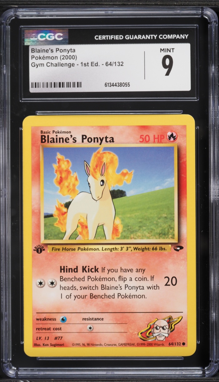 2000 Pokemon Gym Challenge 1st Edition Blaine's Ponyta #64 CGC 9 MINT