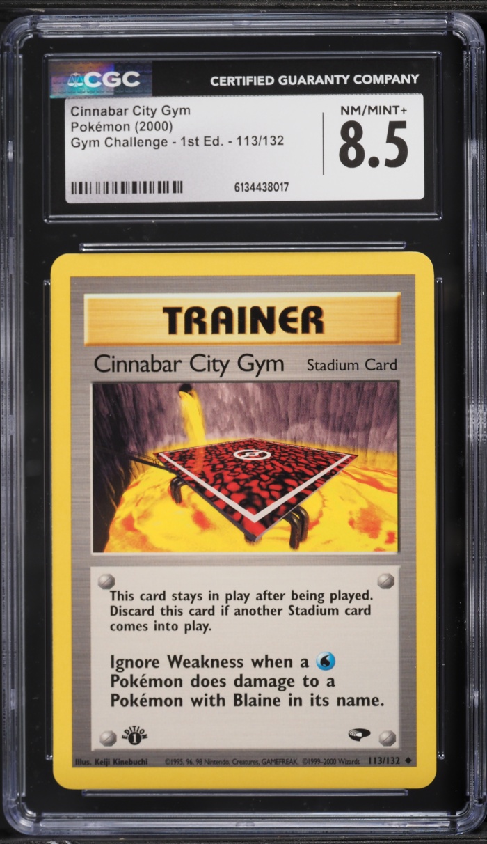 2000 Pokemon Gym Challenge 1st Edition Cinnabar City Gym #113 CGC 8.5 NM-MT+