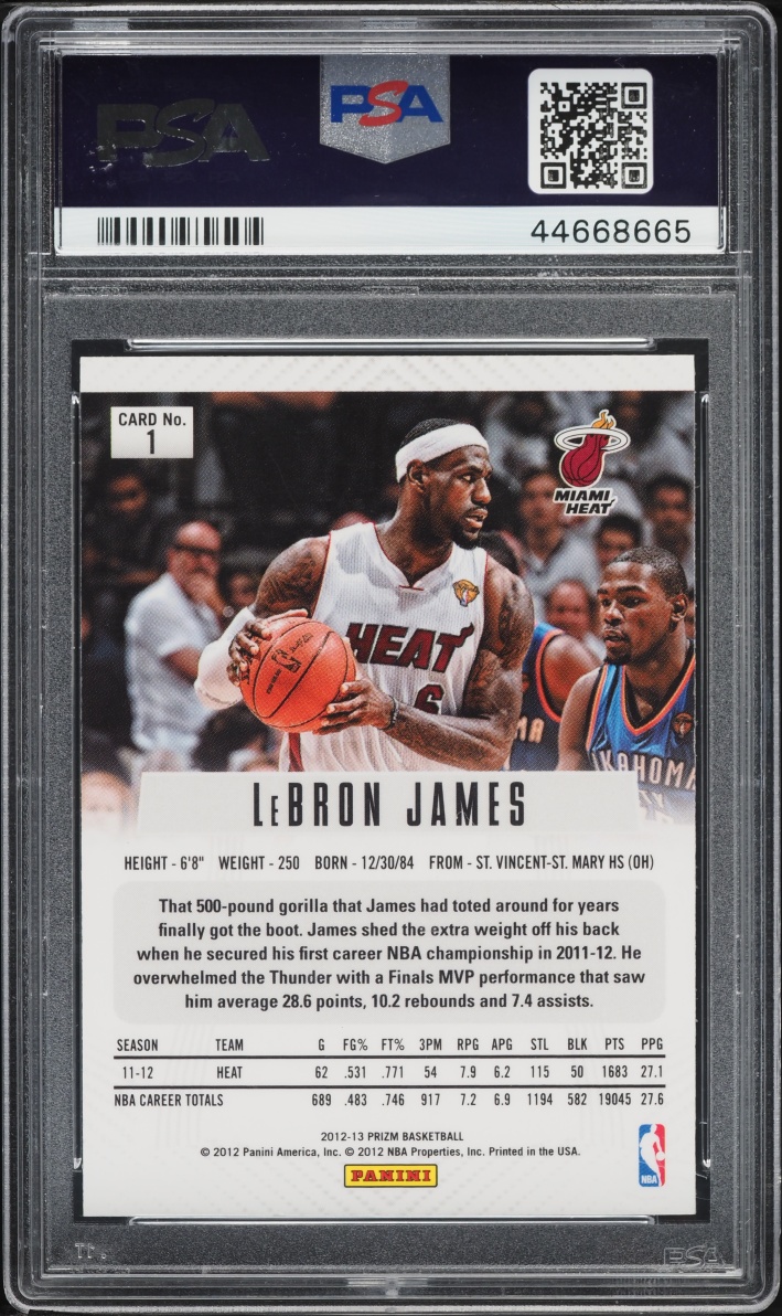 2012 Panini Prizm LeBron James #1 PSA 10 GEM MINT
