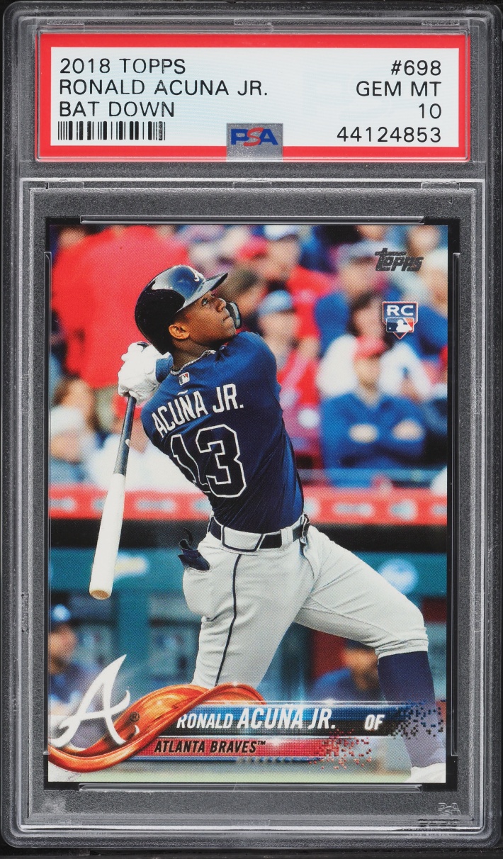 2018 Topps Bat Down Ronald Acuna Jr. ROOKIE #698 PSA 10 GEM MINT