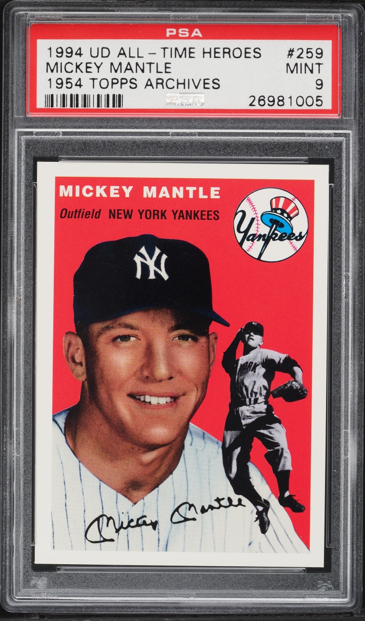 1994 Upper Deck All-Time Heroes '54 Topps Archives Mickey Mantle #259 PSA 9 MINT