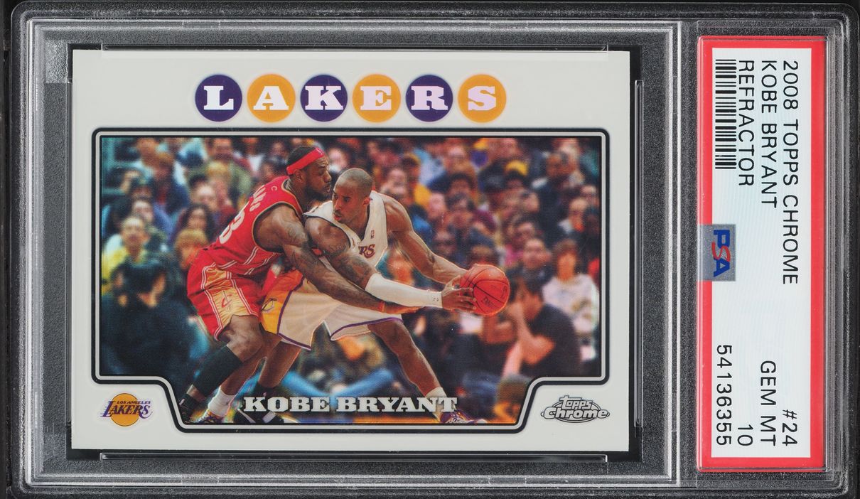 2008 Topps Chrome Refractor Kobe Bryant w/ LeBron James #24 PSA 10 GEM MINT