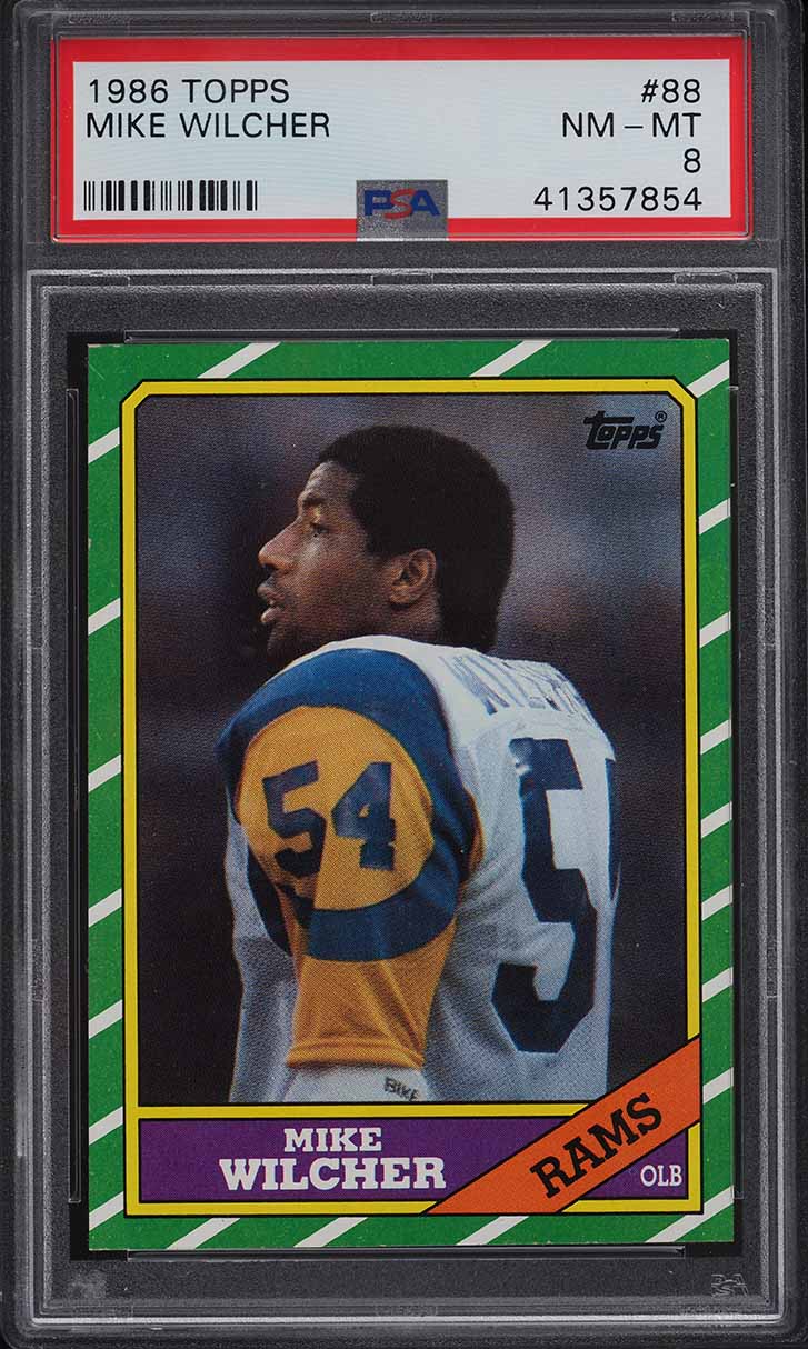 1986 Topps Football Mike Wilcher #88 PSA 8 NM-MT