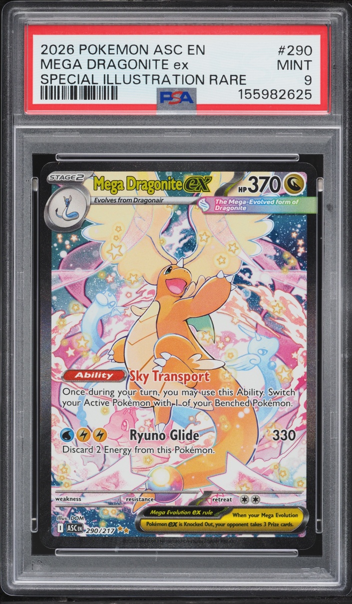 2026 Pokemon Mega Evolution Ascended Heroes SIR Mega Dragonite Ex #290 PSA 9 MINT