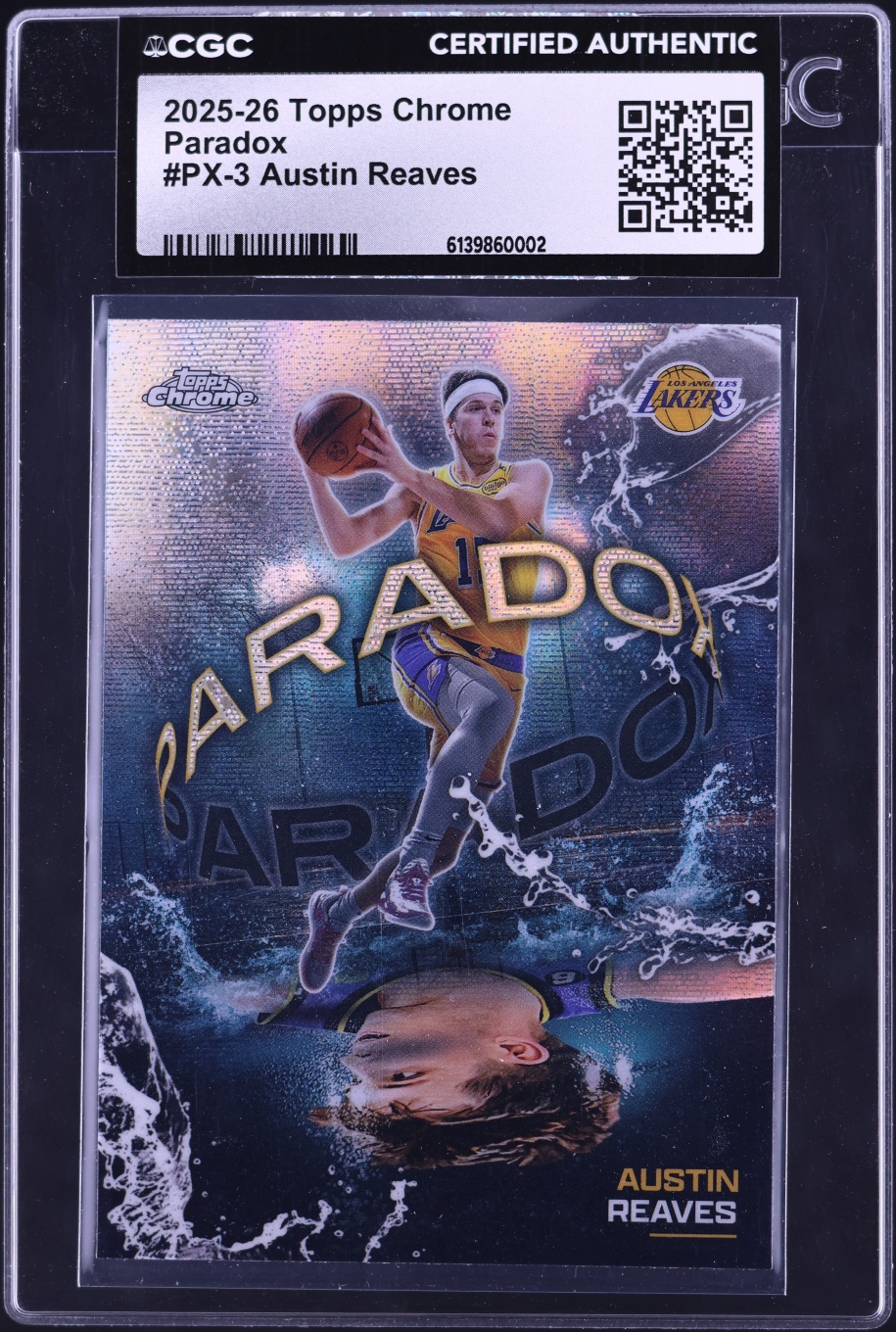2025 Topps Chrome Paradox Austin Reaves #PX-3 CGC AUTH - Photo 1