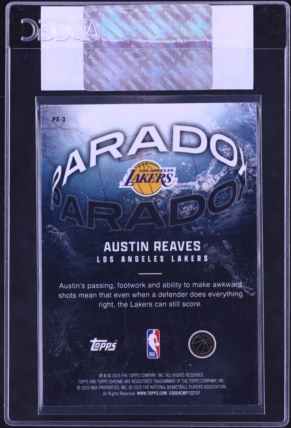 2025 Topps Chrome Paradox Austin Reaves #PX-3 CGC AUTH - Photo 2
