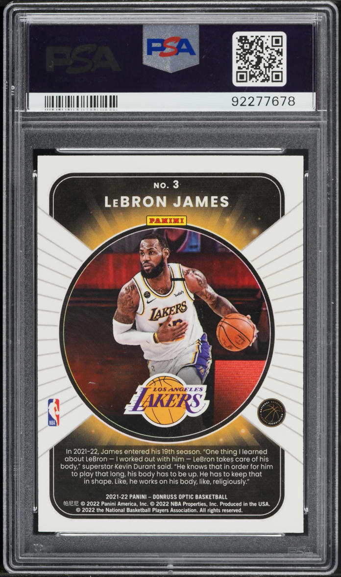 2021 Donruss Optic Winner Stays LeBron James #3 PSA 10 GEM MINT