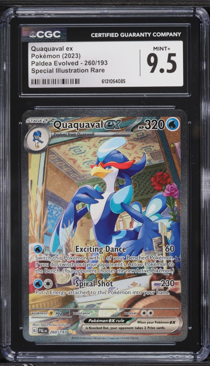 2023 Pokemon Scarlet & Violet Paldea Evolved SIR Quaquaval EX #260 CGC 9.5 MINT+