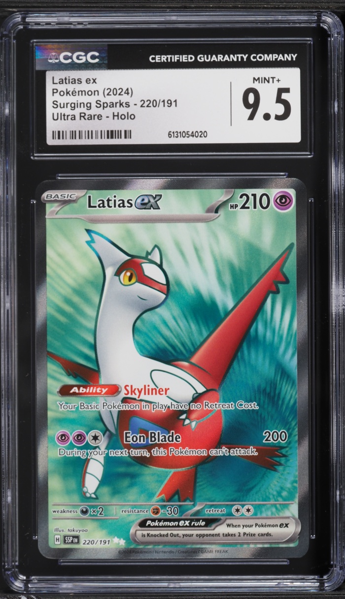 2024 Pokemon Scarlet & Violet Surging Sparks Full Art Latias ex #220 CGC 9.5 MINT+