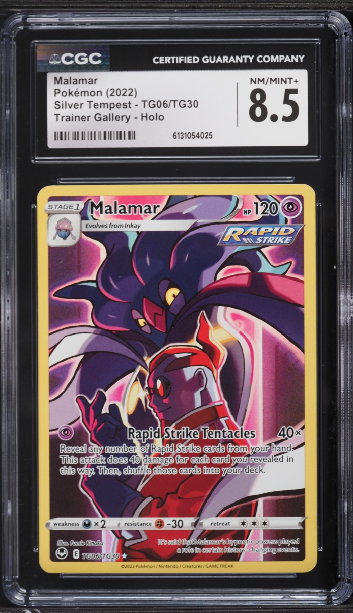 2022 Pokemon Sword & Shield Silver Tempest CHR Malamar #TG06 CGC 8.5 NM-MT+